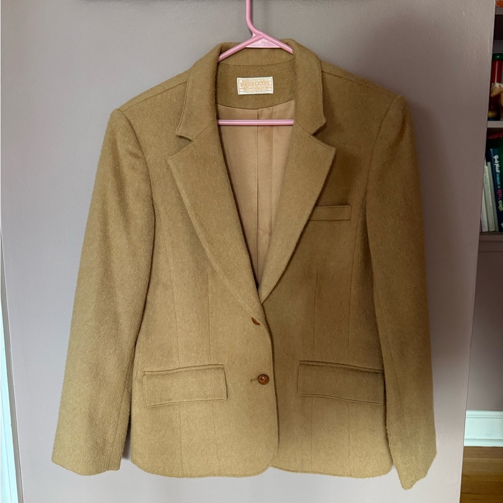 Women's camel pendleton vintage blazer